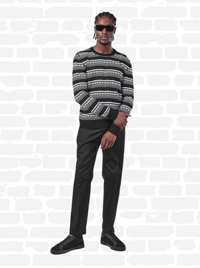 דולצ'ה גאבנה נעליים צבע שחור PORTOFINO CANVAS TRAINERS