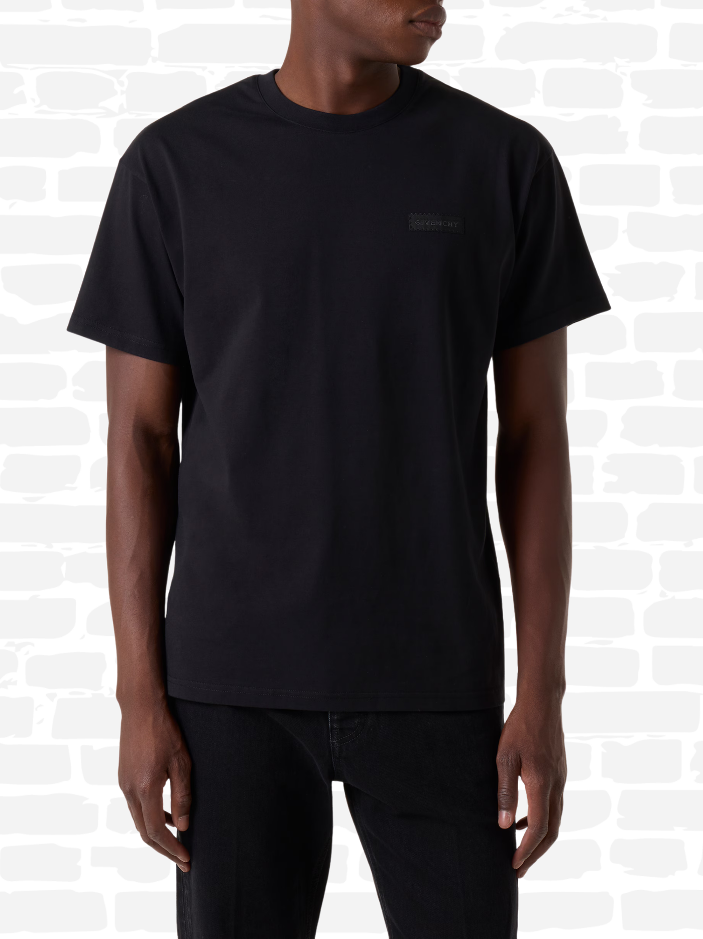 ז'יבנשי טי שירט צבע שחור GIV TAB CREW