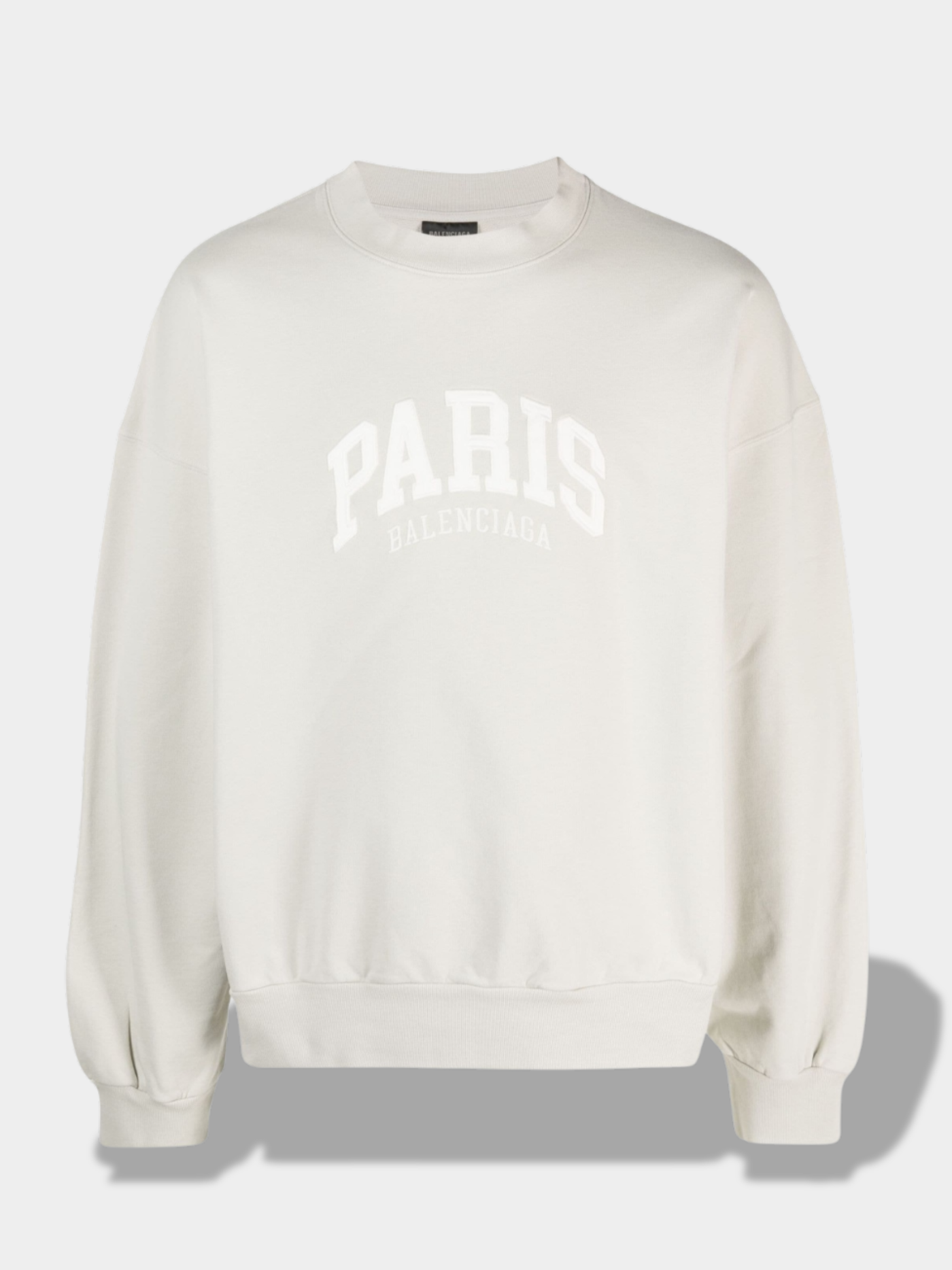 בלנסיאגה סווטשירט צבע קרם PARIS LOGO EMBROIDERED HOODIE