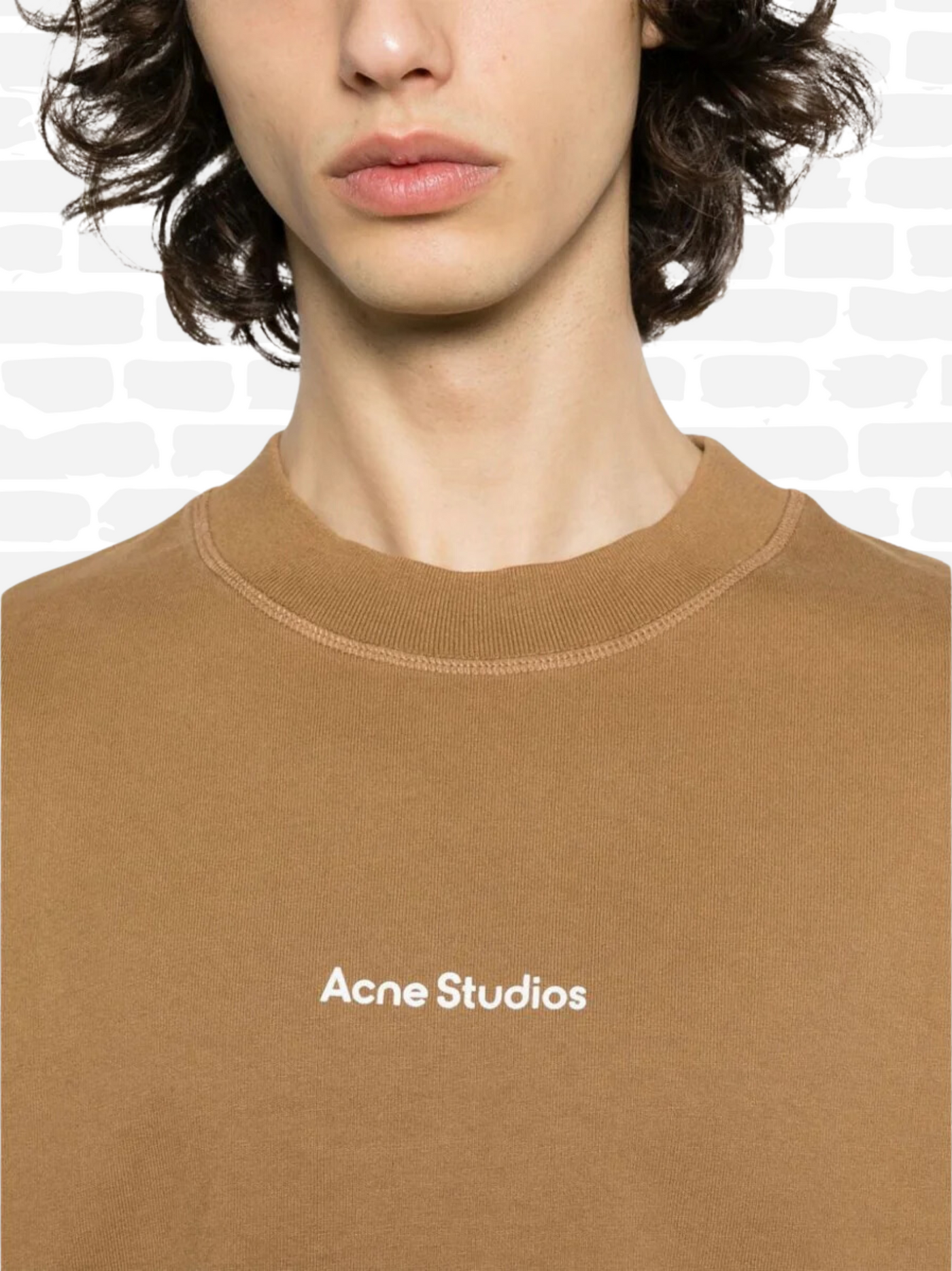 Acne Studios T-shirt T-shirt en coton à logo imprimé couleur marron