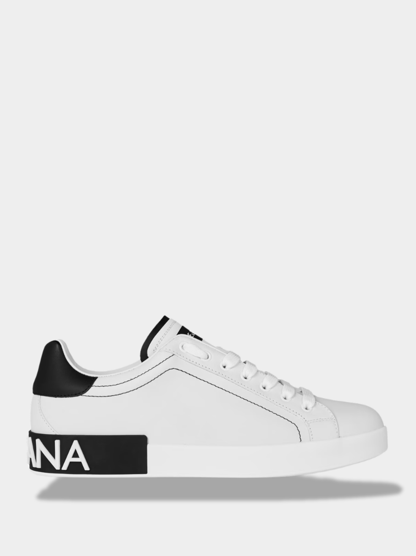 דולצ'ה גאבנה נעליים צבע לבן LEATHER LOW-TOP TRAINERS