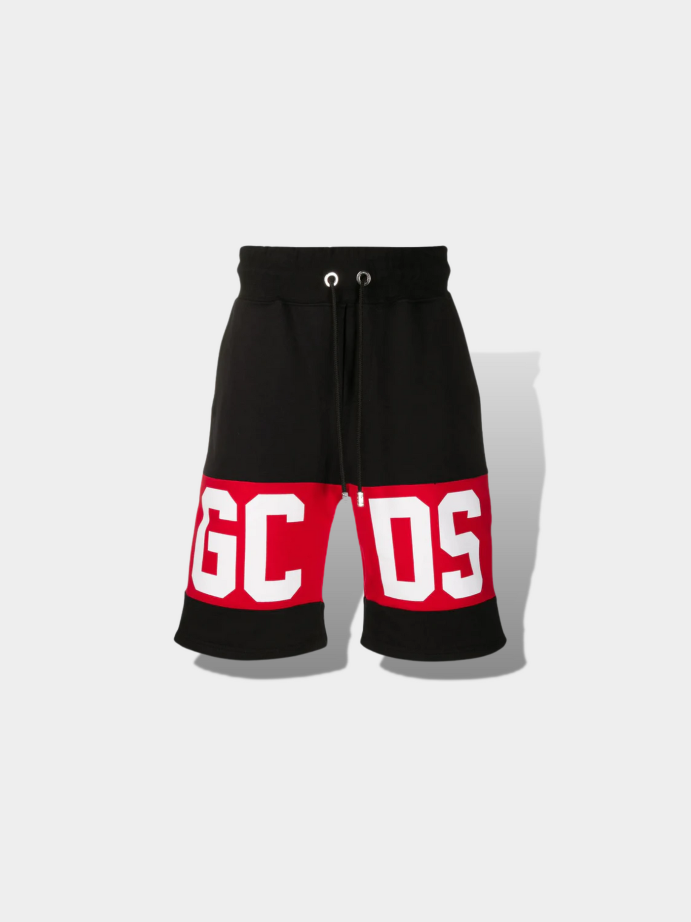 GCDS מכנסיים צבע שחור logo shorts