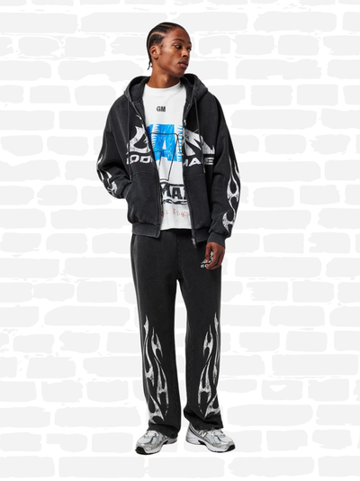 גוד מייד מכנסיים צבע שחור LOGO SWEATPANTS