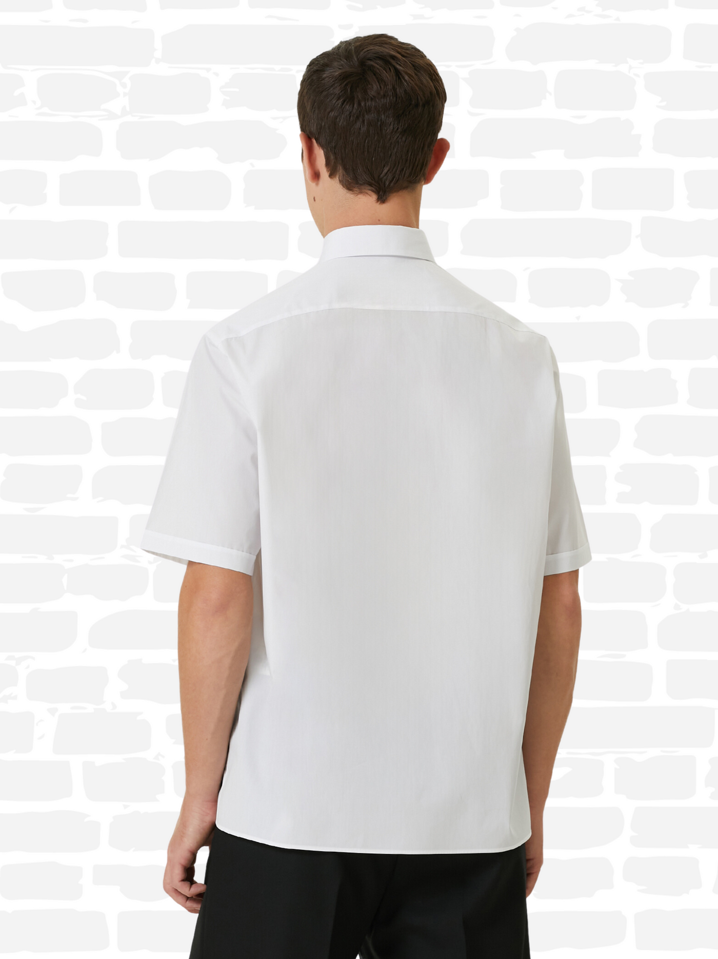 פנדי שירט צבע לבן LOGO-EMBROIDERED POPLIN SHIRT