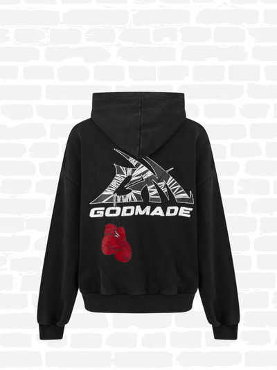 גוד מייד סווטשירט קפוצ'ון צבעשחור LOGO WRAP HOODIE