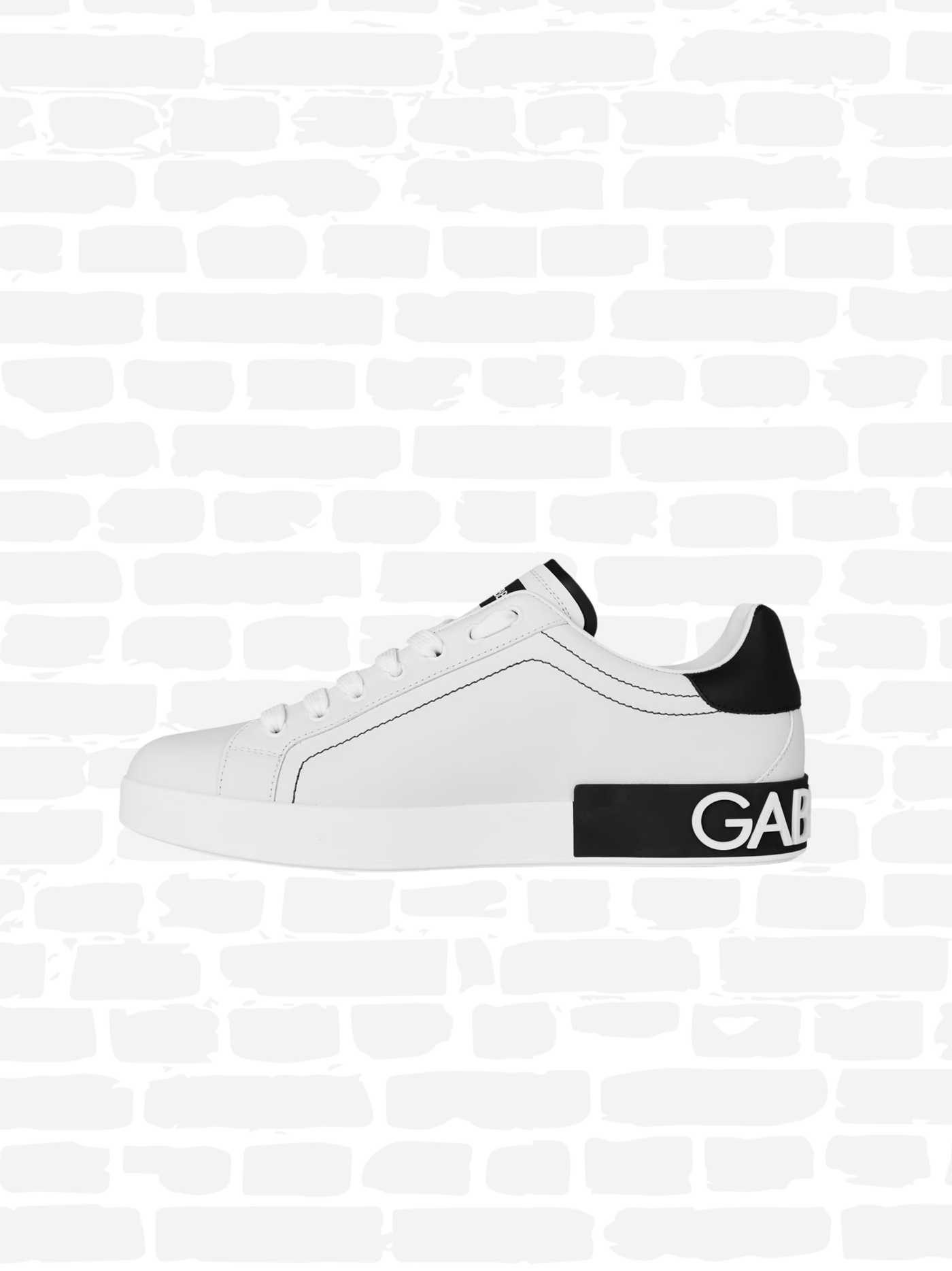 דולצ'ה גאבנה נעליים צבע לבן LEATHER LOW-TOP TRAINERS