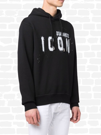 ICON LOGO hoodie דיסקוורד סווטשירט קפוצ'ון צבע שחור