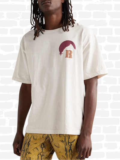 רוד טי שירט צבע לבן PRINTED COTTON-JERSEY T-SHIRT