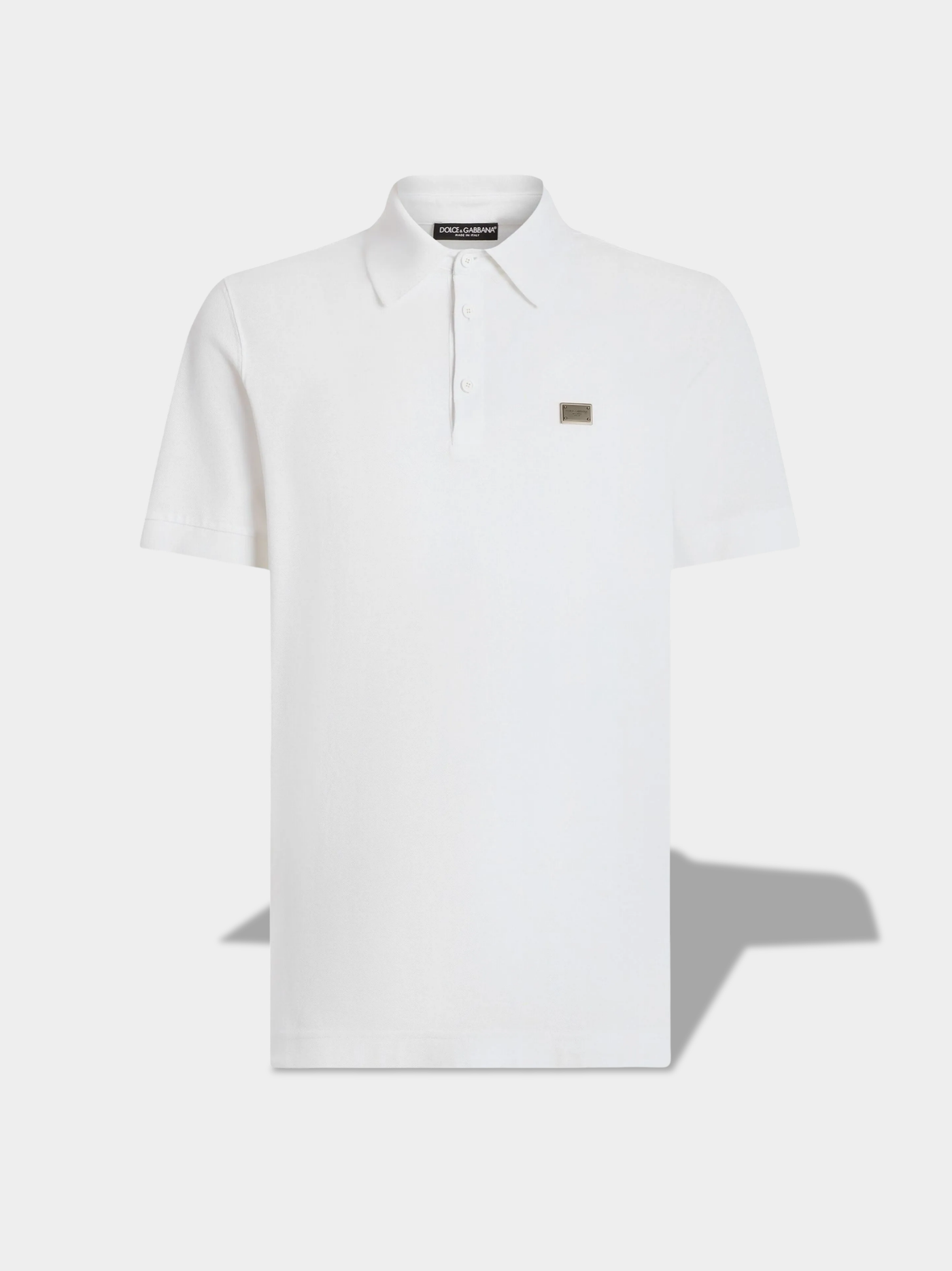 דולצ'ה גאבנה שירט צבע לבן LOGO-PLAQUE POLO SHIRT