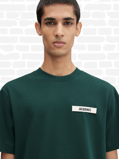 ג'קמוס טי שירט צבע ירוק LOGO-PATCH COTTON T-SHIRT