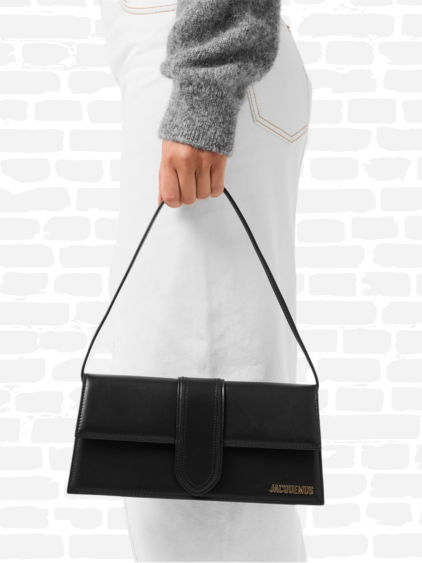 ג'קמוס תיק צבע שחור LEATHER LE BAMBINO