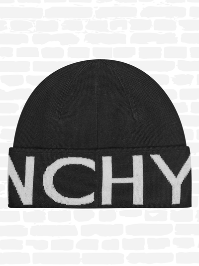 ז'יבנשי כובע צבע שחור LOGO KNIT BEANIE