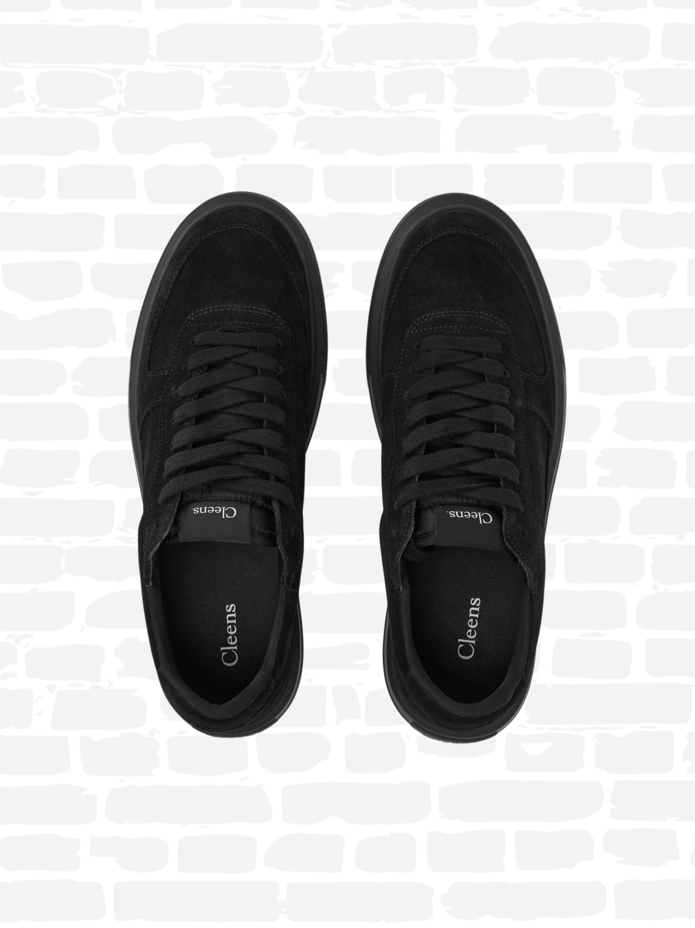 קלינס נעליים צבע שחור COURT SUEDE TRAINERS