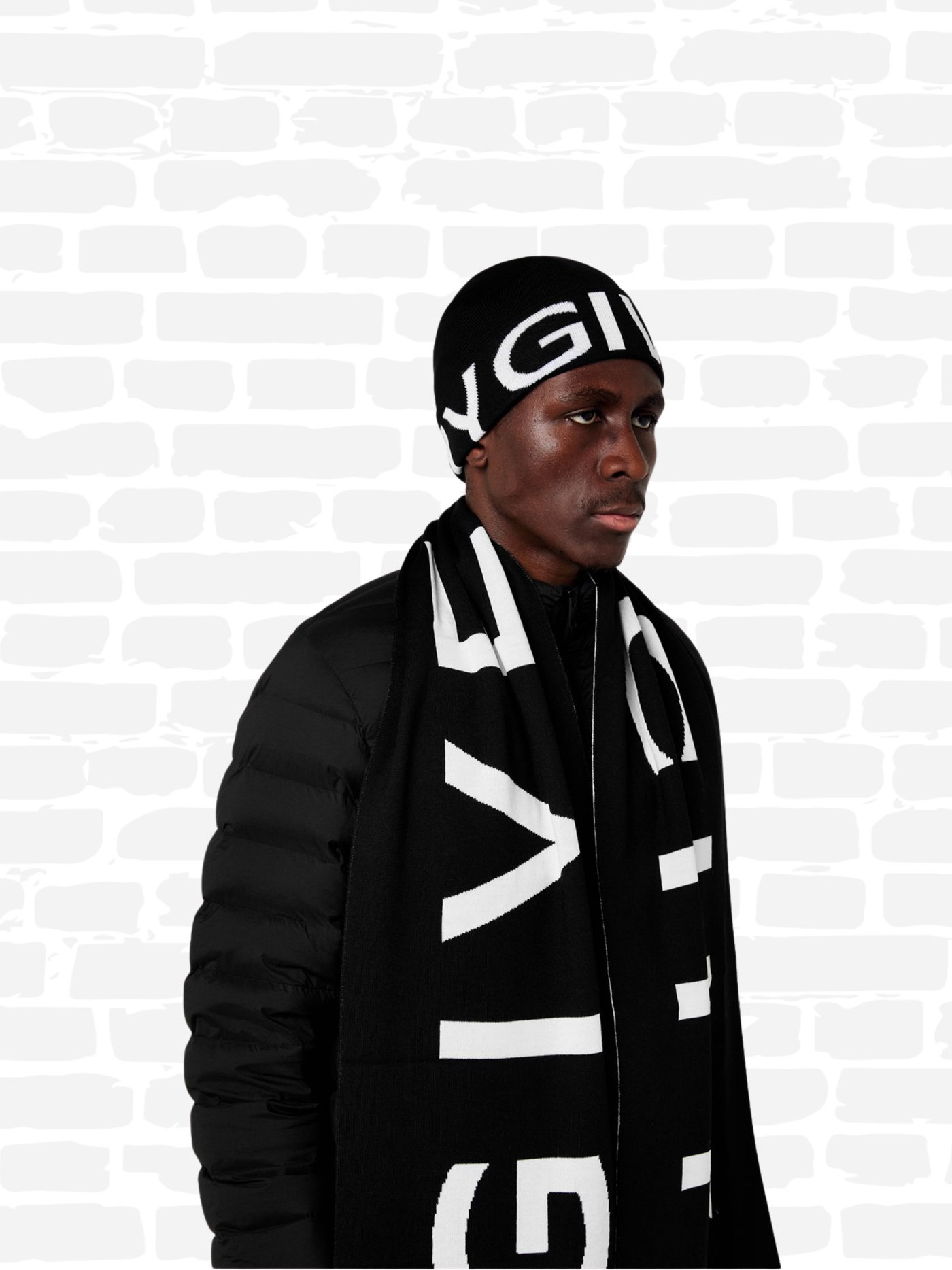 ז'יבנשי כובע צבע שחור LOGO KNIT BEANIE