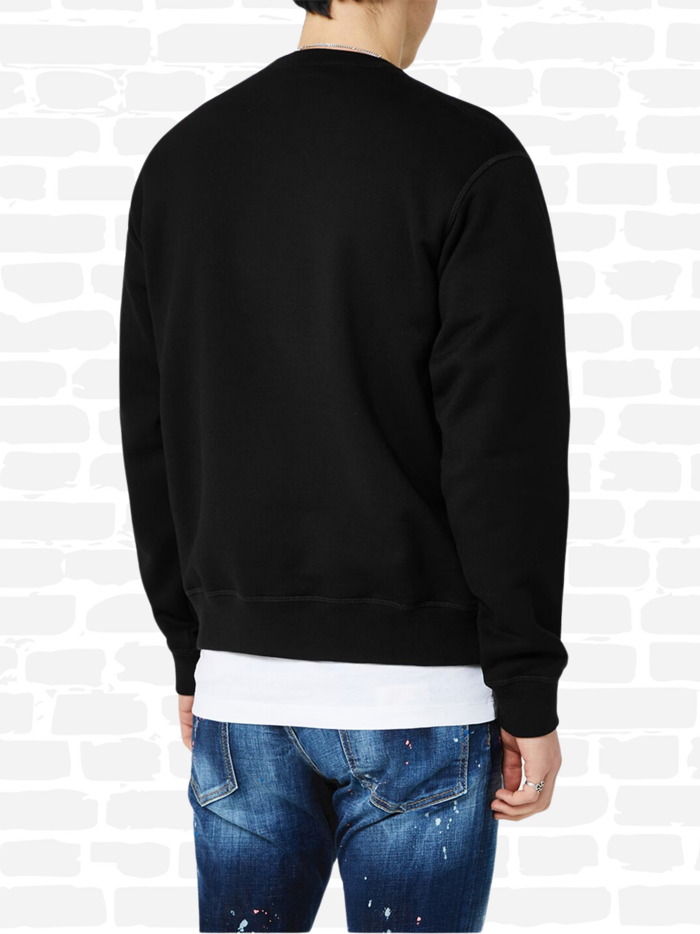 דיסקוורד סווטשירט צבע שחור  ICON PRINT COTTON SWEATSHIRT