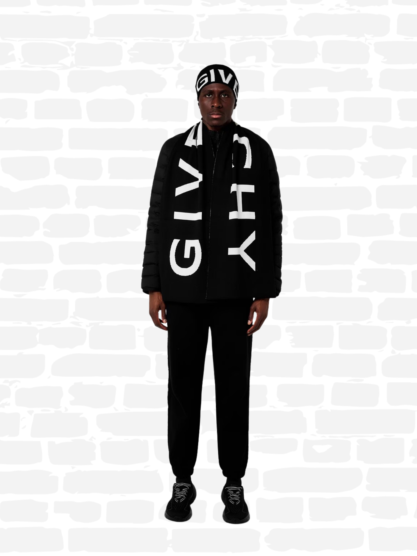 ז'יבנשי כובע צבע שחור LOGO KNIT BEANIE