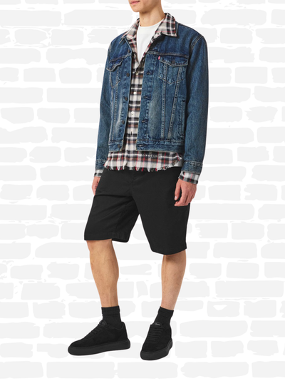 קלינס נעליים צבע שחור COURT SUEDE TRAINERS