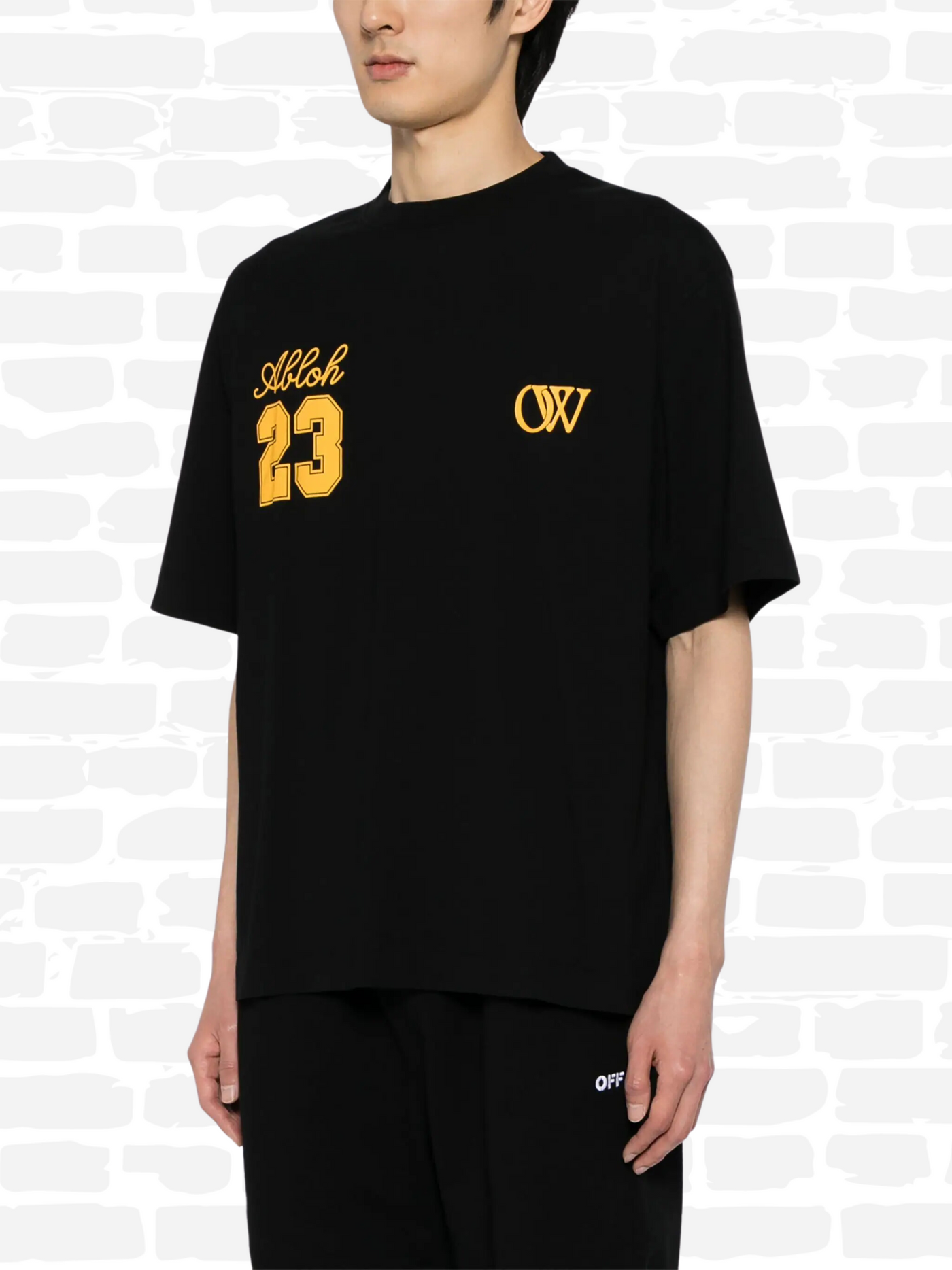 אוף וויט טי שירט צבע שחור OW 23 Skate logo-print cotton T-shirt