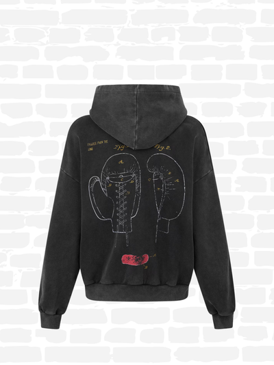 גוד מייד סווטשירט קפוצ'ון צבע שחור BOXING CLUB HOODIE