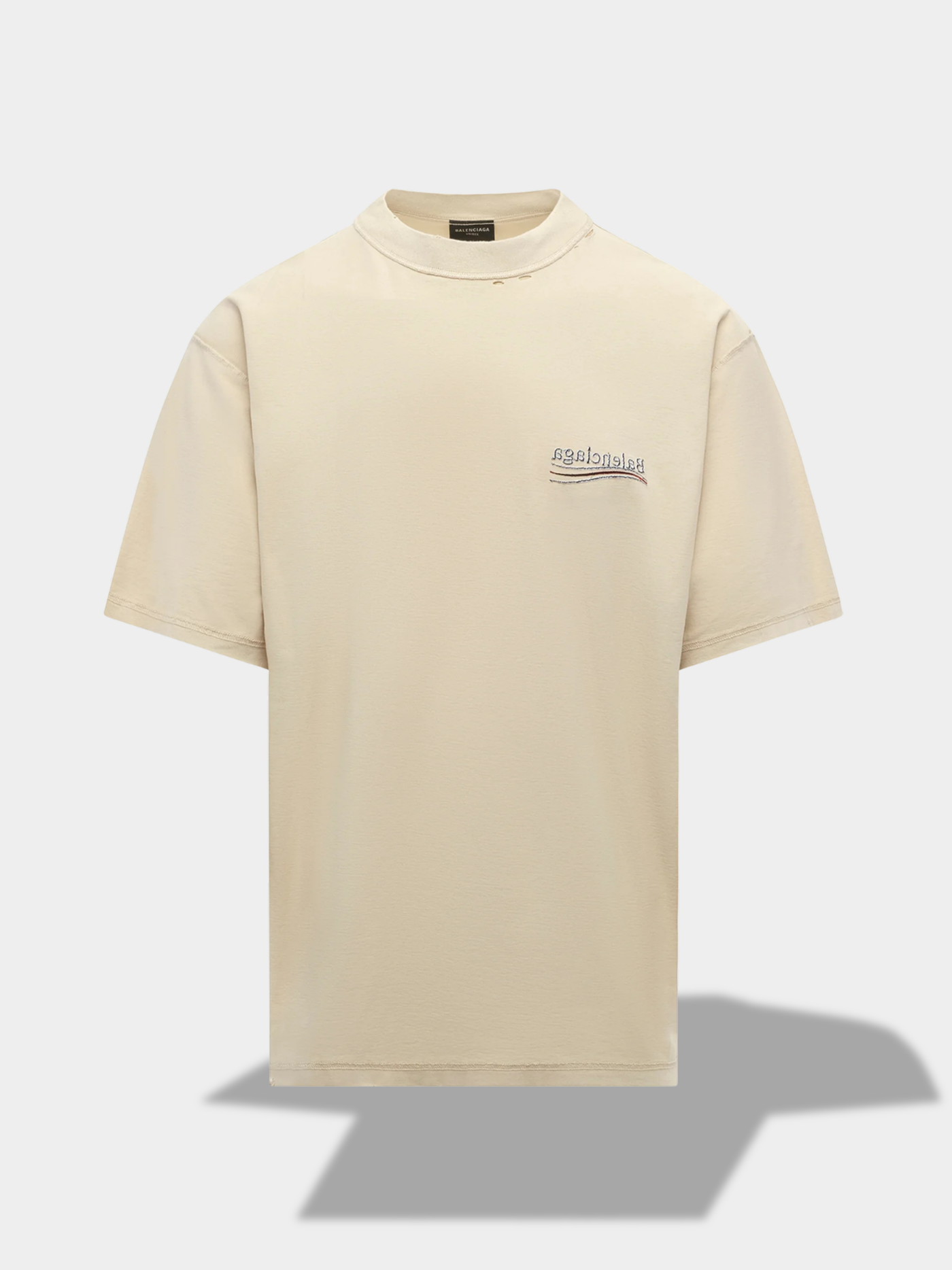 בלנסיאגה טי שירט צבע קרם CAMPAIGN INSIDE-OUT T-SHIRT