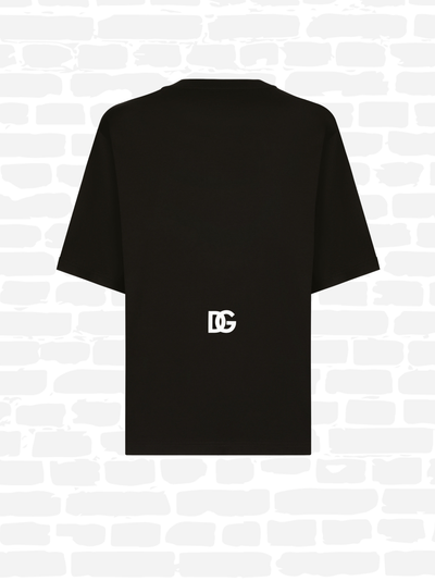 דולצ'ה גאבנה טי שירט צבע שחור logo-print cotton T-shirt