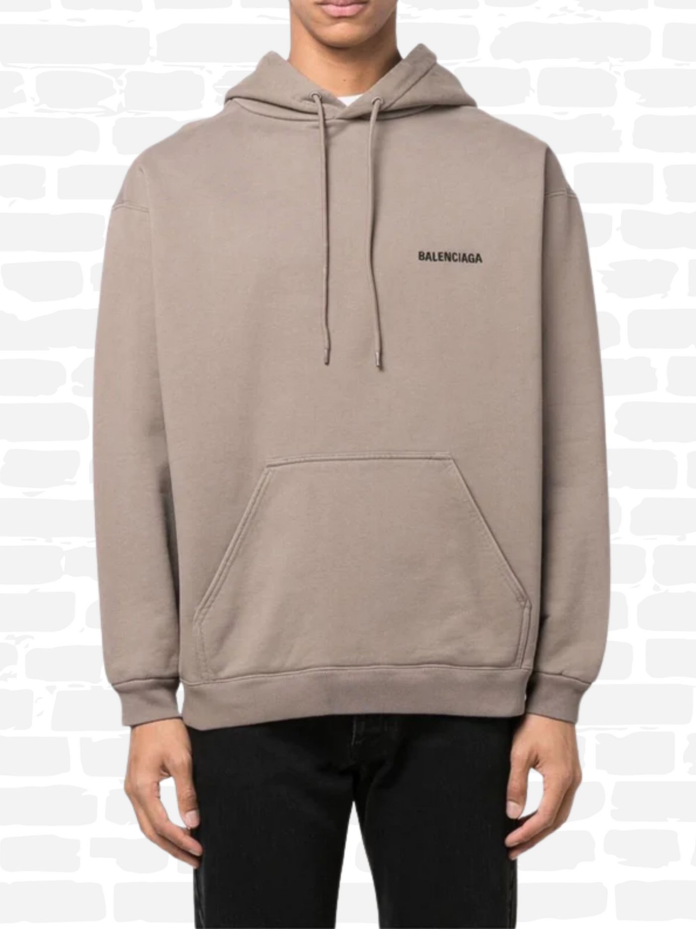 Balenciaga sweat à capuche couleur beige logo imprimé sweat à capuche