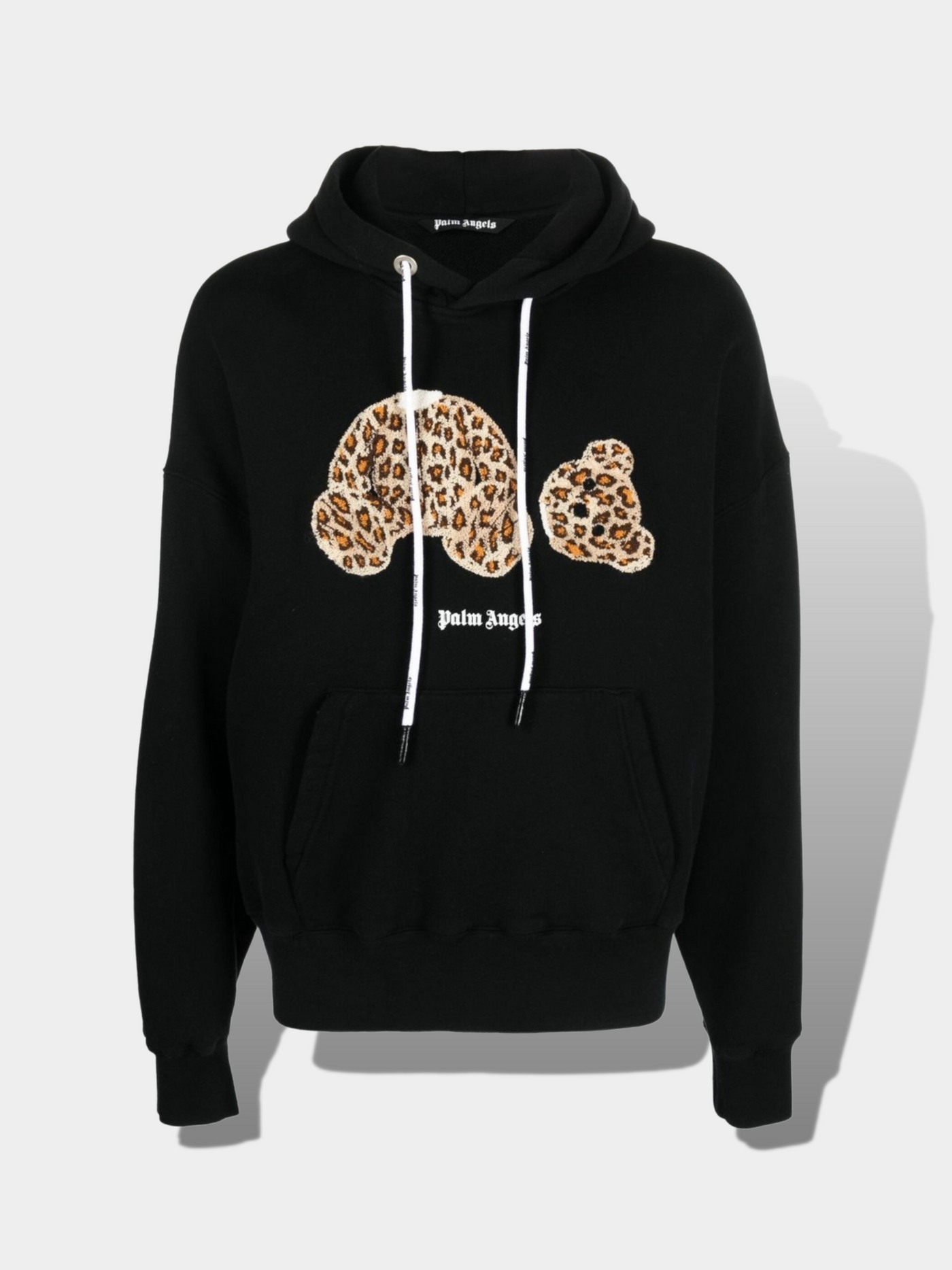 Sweat à capuche Palm Angels couleur noir Sweat à capuche LEOPARD BEAR COTTON