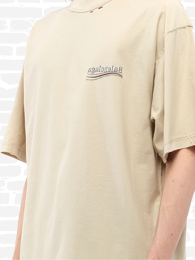 בלנסיאגה טי שירט צבע קרם CAMPAIGN INSIDE-OUT T-SHIRT