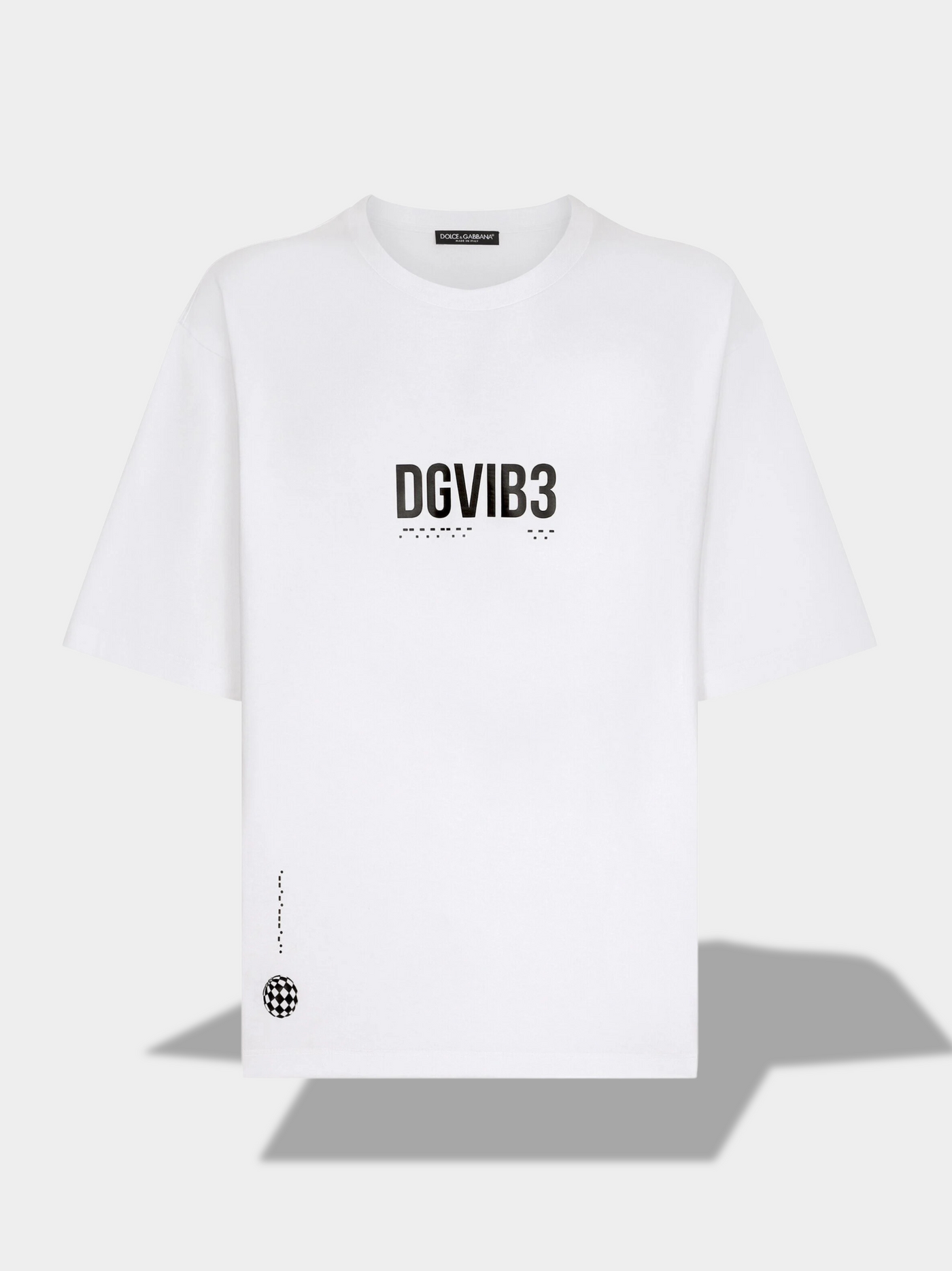 דולצ'ה גאבנה טי שירט צבע לבן DGVIB3 slogan-print cotton T-shirt