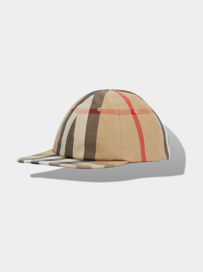 ברברי כובע צבע חום REVERSIBLE VINTAGE CHECK BASEBALL CAP