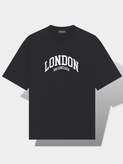 בלנסיאגה טי שירט צבע שחור  logo print T-shirt