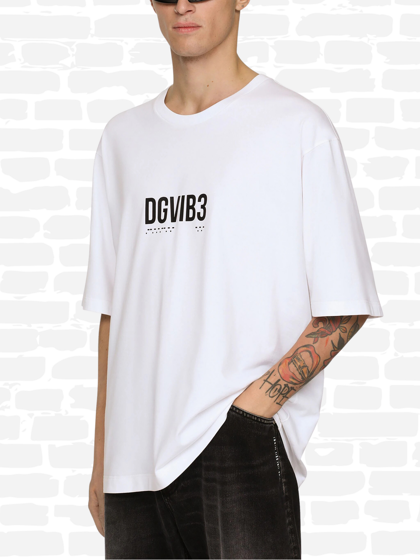 T-shirt Dolce Gabbana couleur blanc T-shirt en coton à slogan imprimé DGVIB3