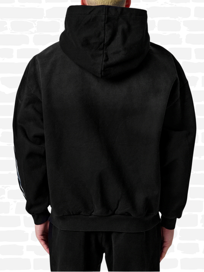 גוד מייד סווטשירט קפוצ'ון צבע שחור LOGO HOODIE
