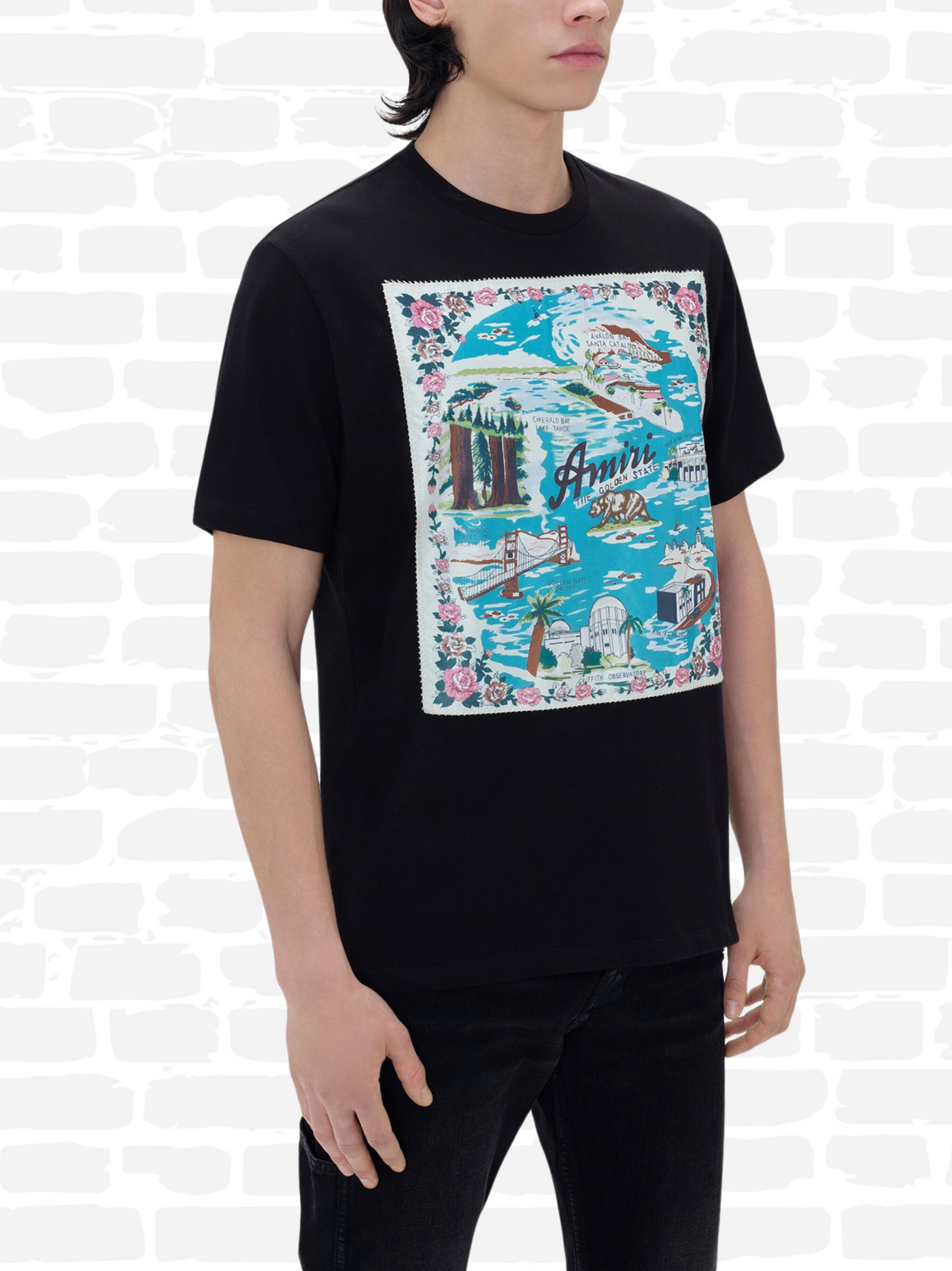 אמירי טי שירט צבע שחור California graphic-print T-shirt