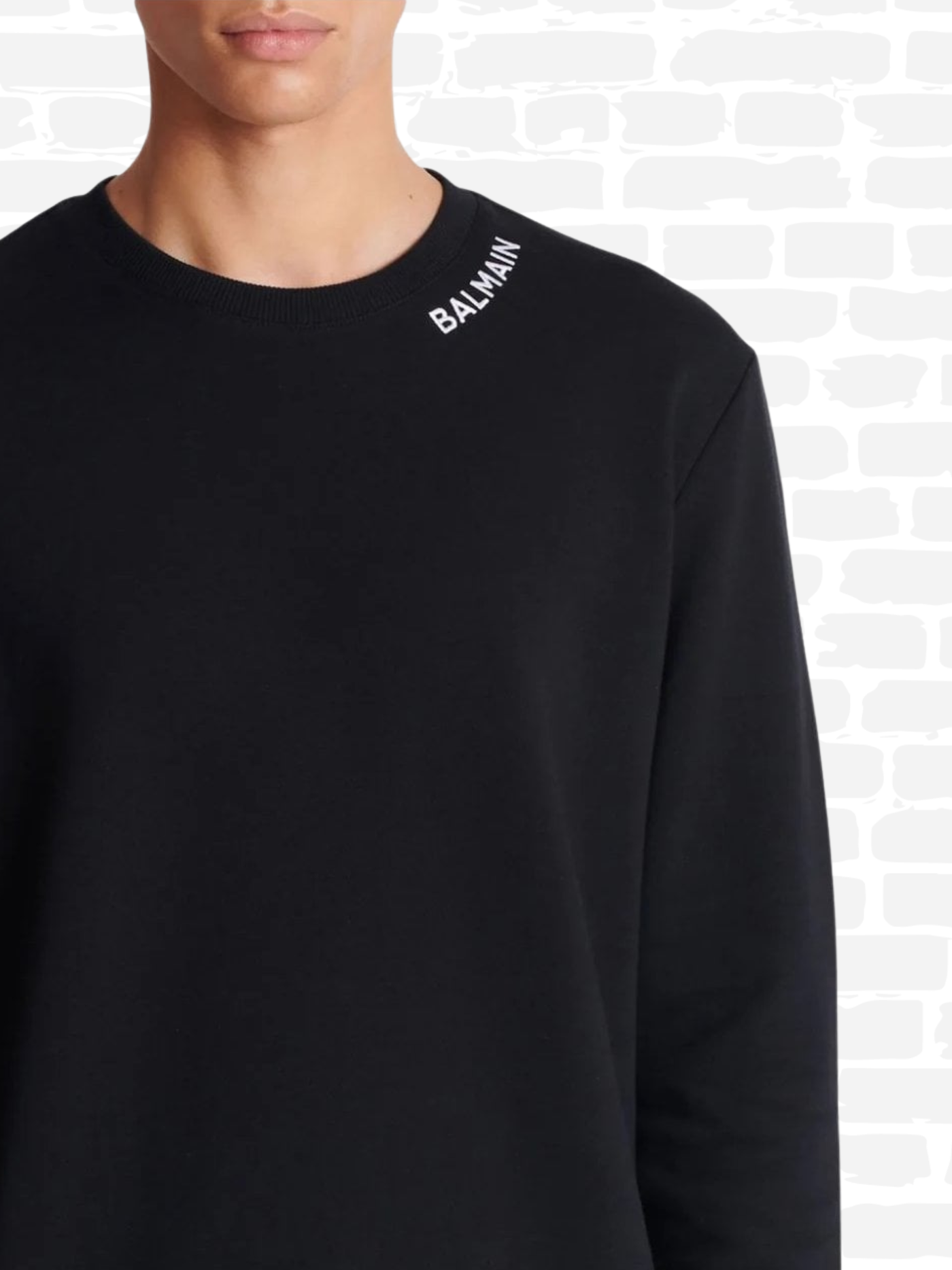 באלמין סווטשירט  צבע שחור STITCH COLLAR SWEATSHIRT