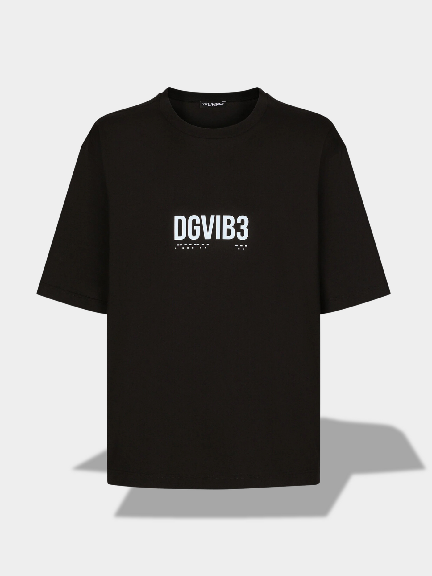 דולצ'ה גאבנה טי שירט צבע שחור DGVIB3 slogan-print cotton T-shirt