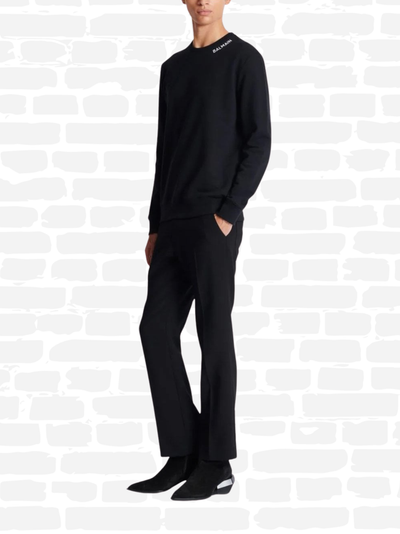 באלמין סווטשירט  צבע שחור STITCH COLLAR SWEATSHIRT