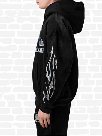 גוד מייד סווטשירט קפוצ'ון צבע שחור LOGO HOODIE