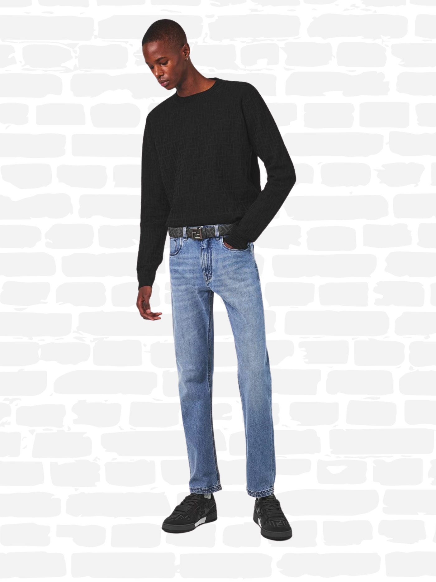 פנדי נעליים צבע שחור MATCH SNEAKERS