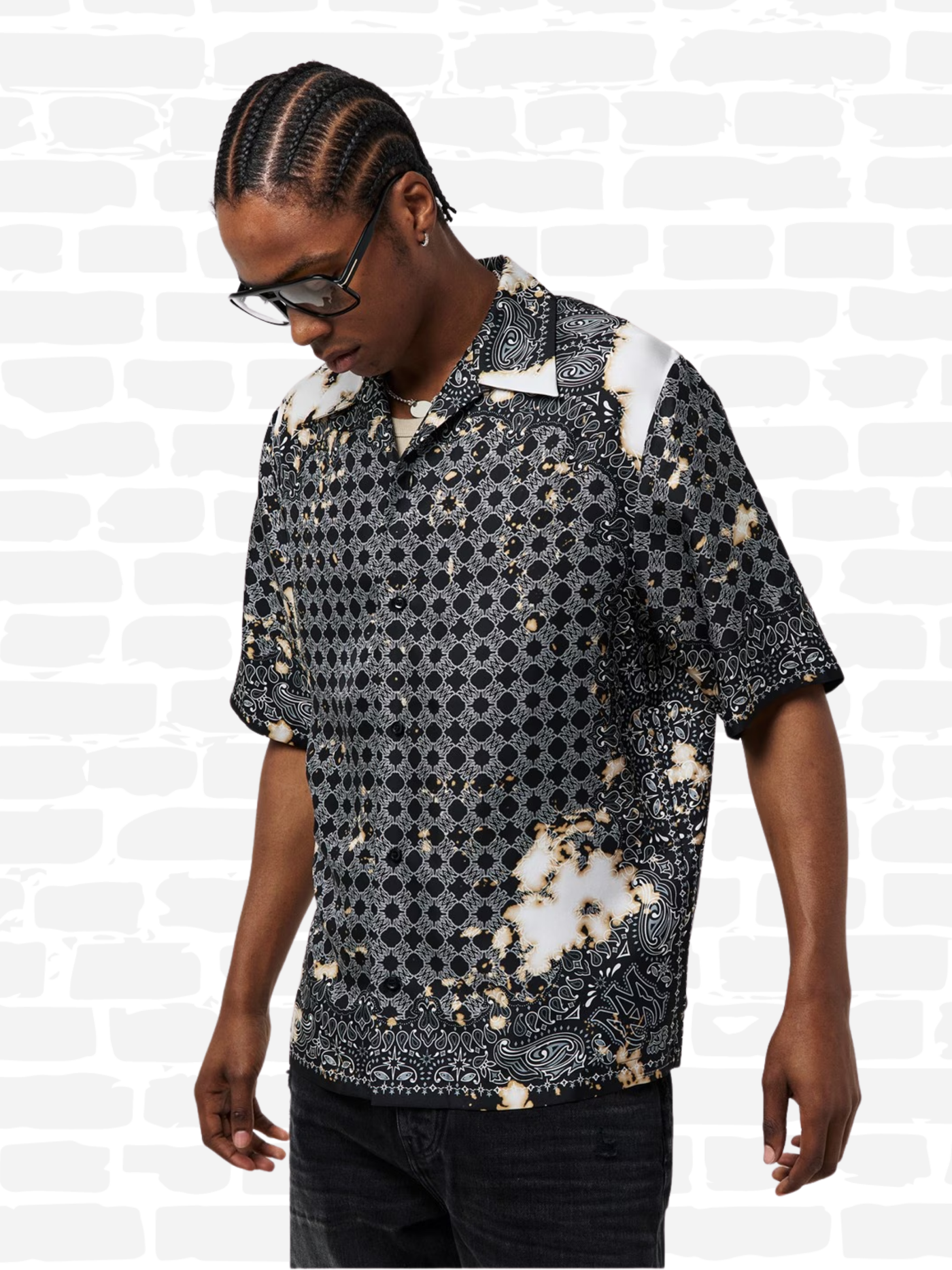 אמירי חולצה צבע שחור AMIRI BANDANA SHIRT