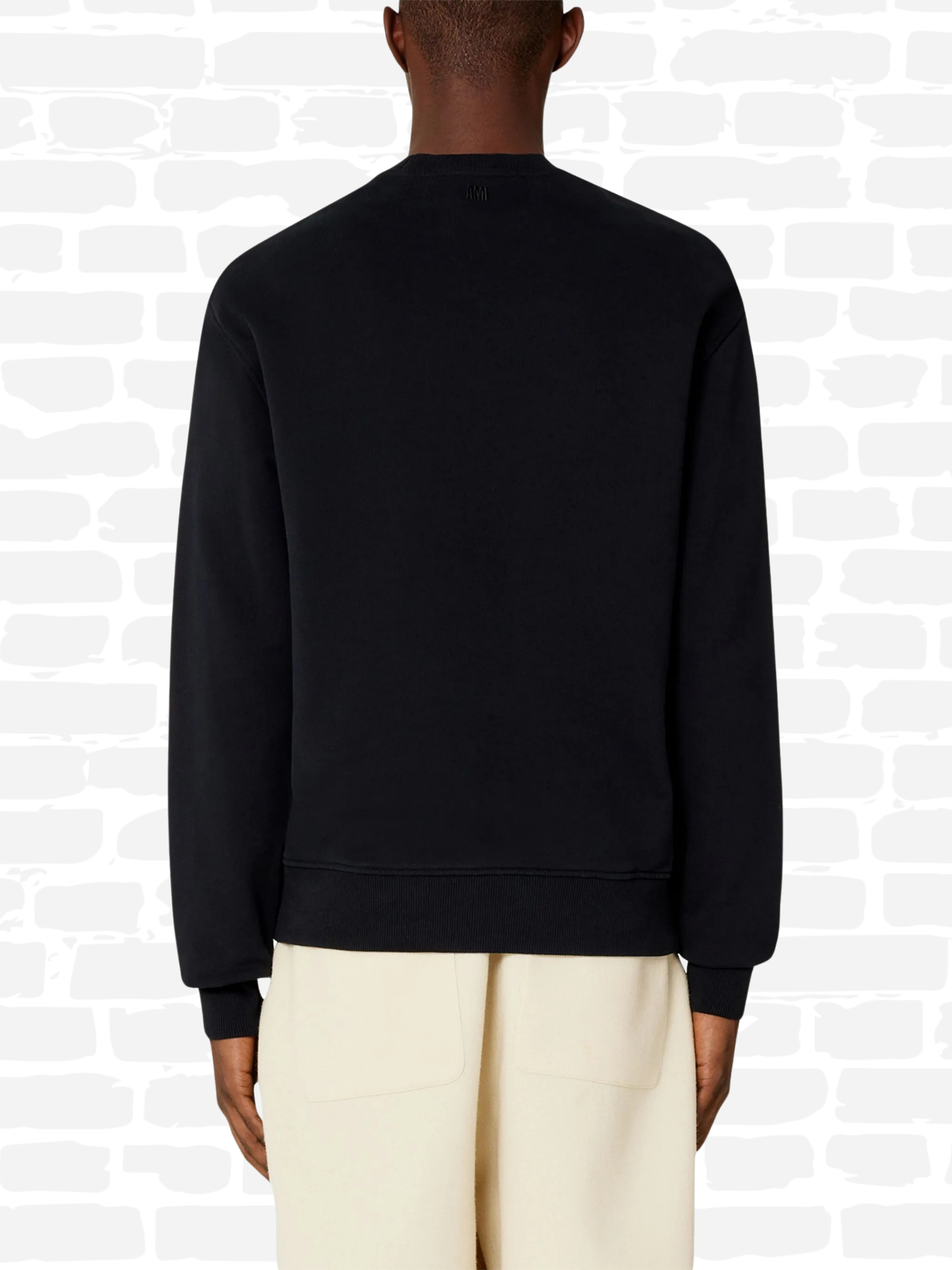 אמי פריז טי סווטשירט צבע שחור CREW NECK SWEATSHIRT