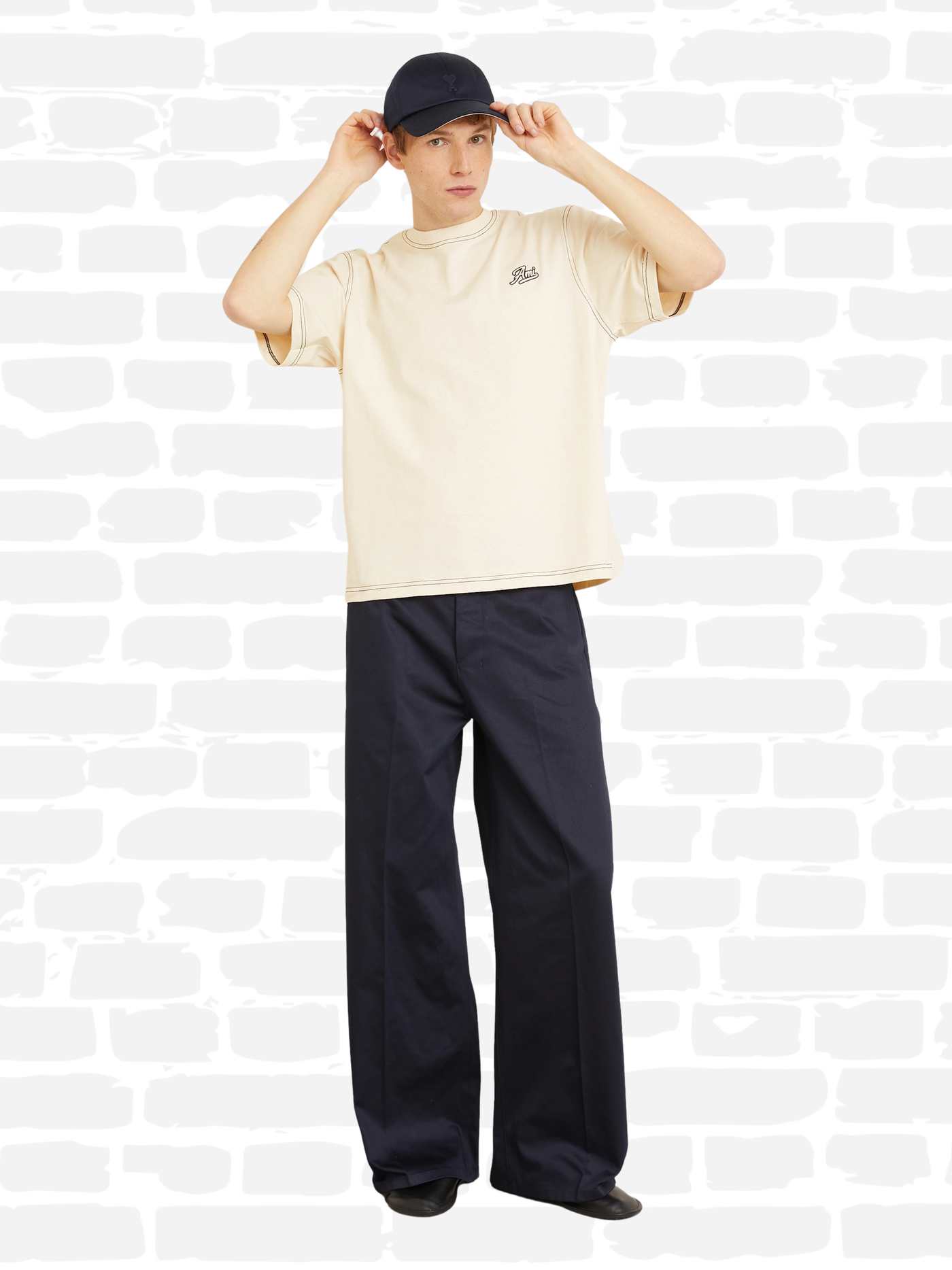 אמי פריז שירט צבע קרם CREW NECK T-SHIRT