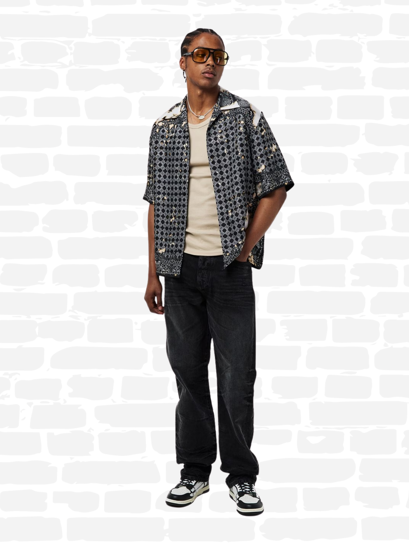 אמירי חולצה צבע שחור AMIRI BANDANA SHIRT