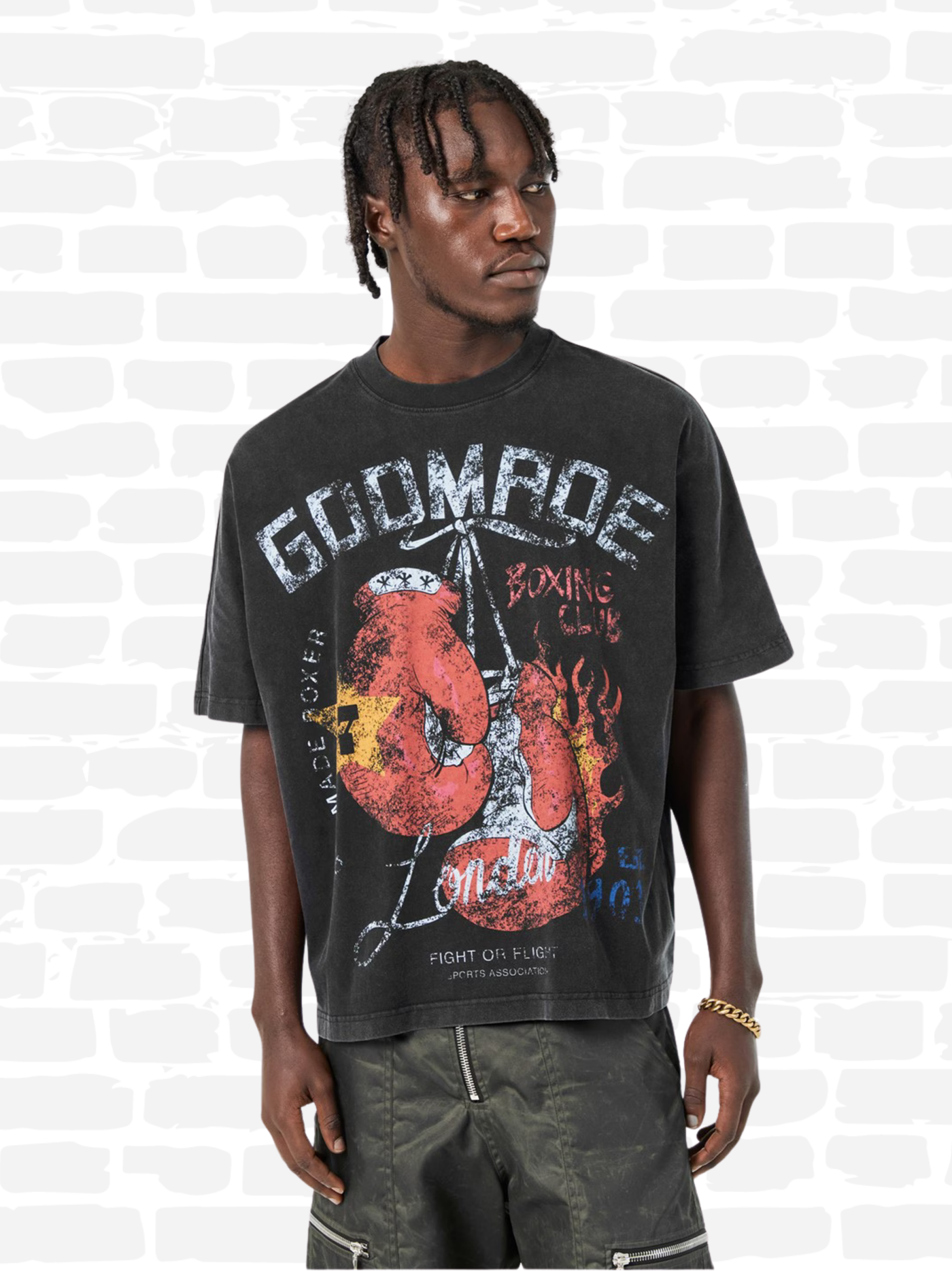 גוד מייד טי שירט צבע שחור BOXING CLUB TEE