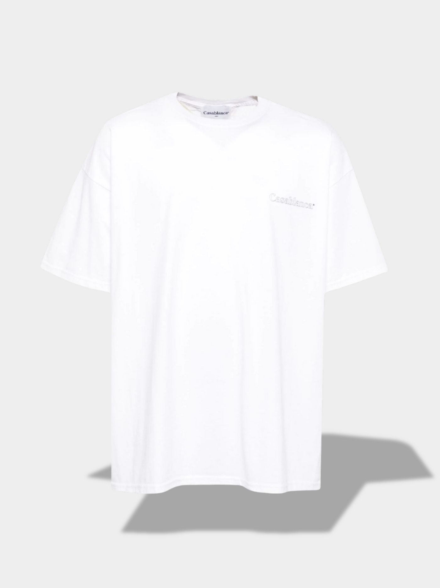 קזבלנקה טי שירט צבע לבן LOGO-PRINT COTTON T-SHIRT