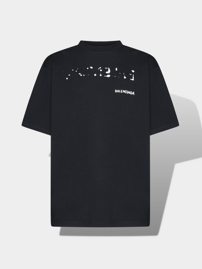 בלנסיאגה טי שירט צבע שחור Logo cotton t-shirt