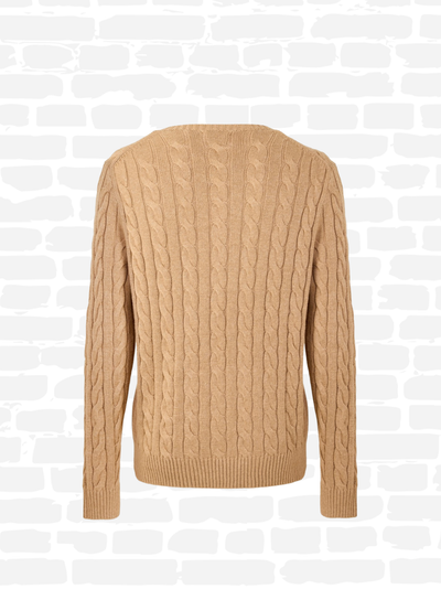 פולו ראלף לורן סריג צבע חום POLO CABLE KNIT JUMPER