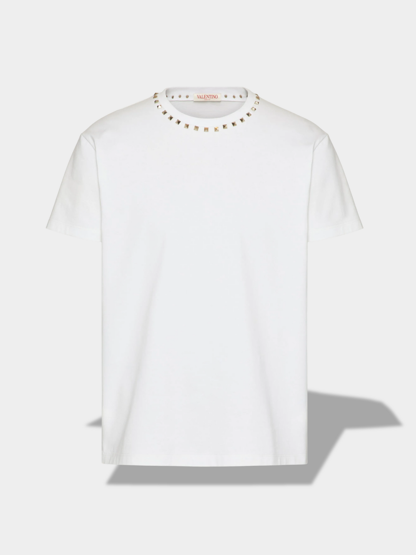 ולנטינו טי שירט צבע לבן UNTITLED STUD-EMBELLISHED T-SHIRT