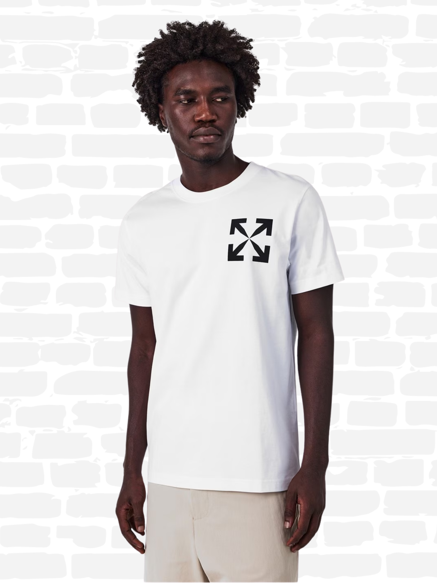 אוף וויט טי שירט צבע לבן AMIRI ARROW SLIM T