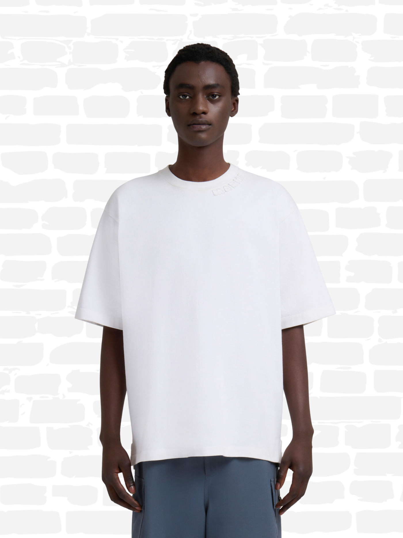מרני טי שירט צבע לבן COTTON OVERSIZED T-SHIRT